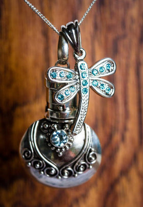 Silver Dragonfly Cremation Necklace
