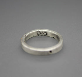 Silver Ring with Infused Cremation Ash for Pet Rememberance