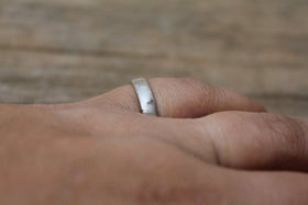 Silver Ring with Infused Cremation Ash for Pet Rememberance