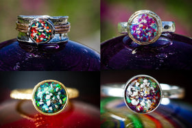 Make-Your-Own Opal Ring with Cremation Ash - Pre Order