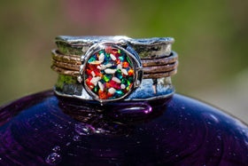Cremation Jewelry Ring wit Cremation Ash from Pets and People