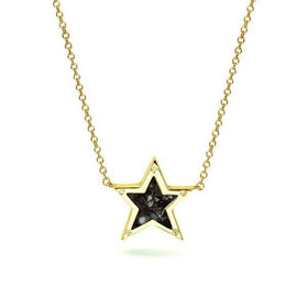 Yellow Star Necklace with Cremation Ash