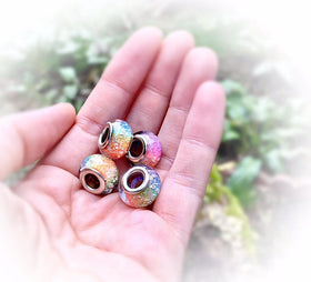 Rainbow Beads with Infused Cremation Ash