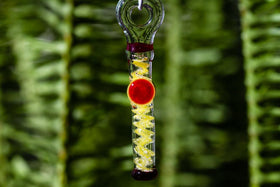 Small Ribbon Glass Cross with Infused Cremation Ash