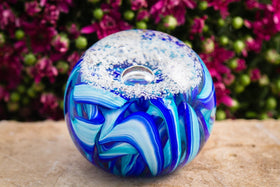 Snowy Mountain Top Tree of Life with Cremains and Adventurine Beading