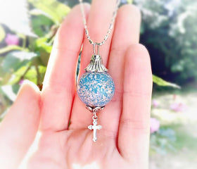 Sphere Pendant Drop/Bracelet Charm with Optional Cross