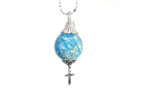 Sphere Pendant Drop/Bracelet Charm with Optional Cross