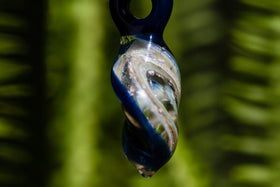 Spiral Twist Glass Pendant with Infused Cremation Ash