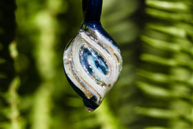 Spiral Twist Glass Pendant with Infused Cremation Ash