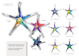 Dichroic Starfish Suncatcher with Infused Cremains
