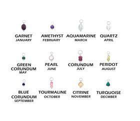 Sterling Silver Double Heart Necklace with Birthstone Pendant