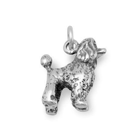 Sterling Silver Heart Keepsake Necklace with Silver Poodle Charm