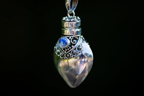Sterling Silver Heart Keepsake Pendant Necklace For Cremains or Hair