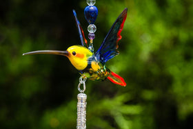 Sterling Silver Keepsake Cremation Pendant and Glass Hummingbird With Cylinder Keepsake