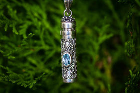 Sterling Silver Keepsake Pendant For Cremains or Hair