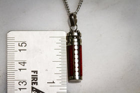Sterling Silver Red Coral Charm Keepsake for Cremation Ashes and Pet Hair