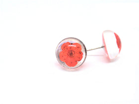 Flower Stud Earrings with Cremation Ash