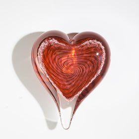 Glass Swirl Heart with Cremains - 20 Colors Available