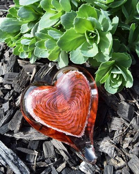 Glass Swirl Heart with Cremains - 20 Colors Available