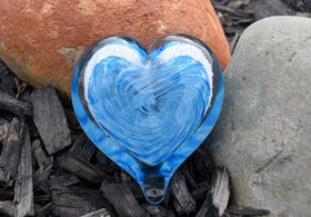 Glass Swirl Heart with Cremains - 20 Colors Available