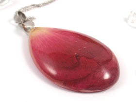 Funeral Flower Pressed Teardrop Pendant - Free Shipping