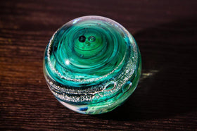 Tranquil Swirl Paperweight with Cremation Ash - FREE SHIPPING