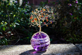Golden Sparkle Tree of Life Ashes in Glass 