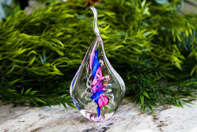 Tri-Color Memorial Glass Flame with Cremains
