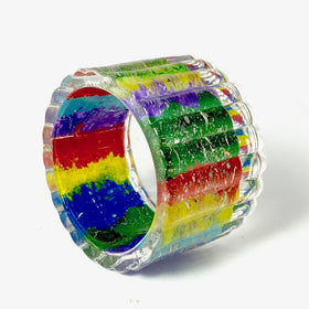 Rainbow Votive with Cremation Ash