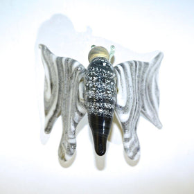 White Shimmer Butterfly Figurine with Infused Cremation Ash