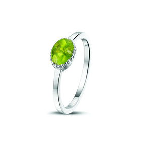 White Gold Ring with Cremation Ash - Thin Band