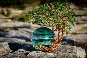 Windswept Tree Of Life with Tranquil Swirl Orb with Infused Ash