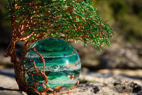 Windswept Tree Of Life with Tranquil Swirl Orb with Infused Ash