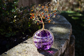 Golden Sparkle Tree of Life with Swarovski Crystals and Cremains - TREE ONLY