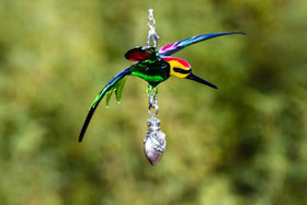 Yellow Headed Bird with Silver Keepsake for Ashes