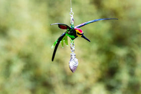 Yellow Headed Bird with Silver Keepsake for Ashes