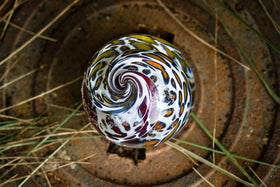 Glass Orb with Cremation Ash